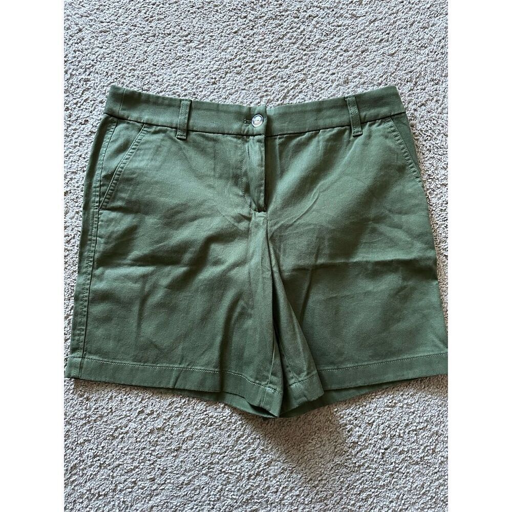 J.Crew Women's Chino Shorts Olive Green Size 8 with Pockets NWT